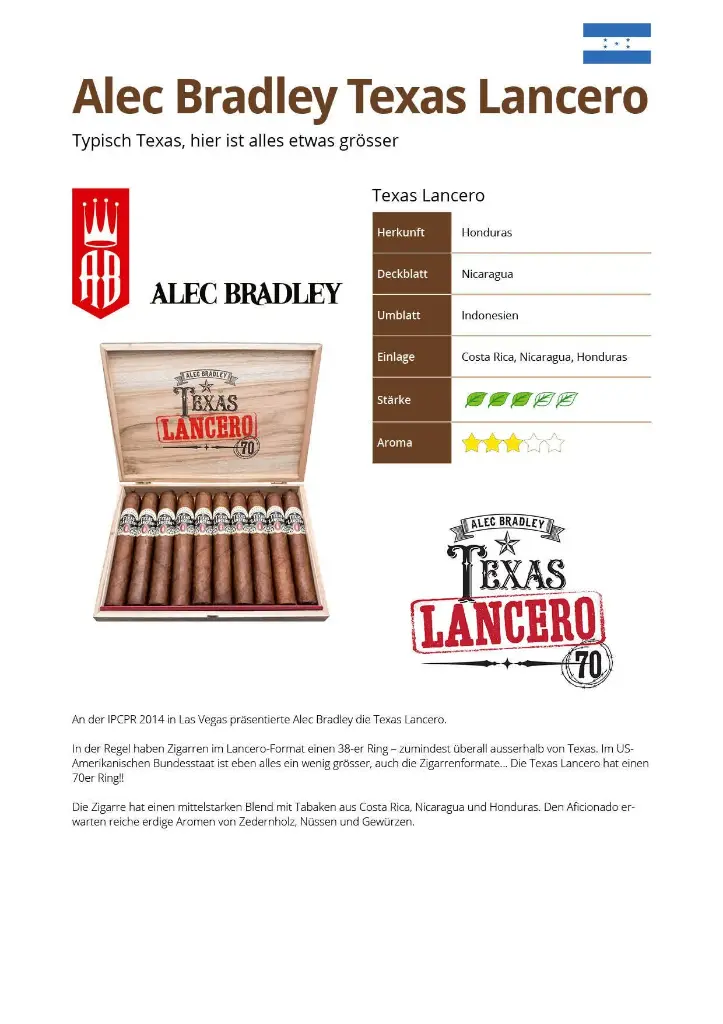 Alec Bradley Texas Lancero