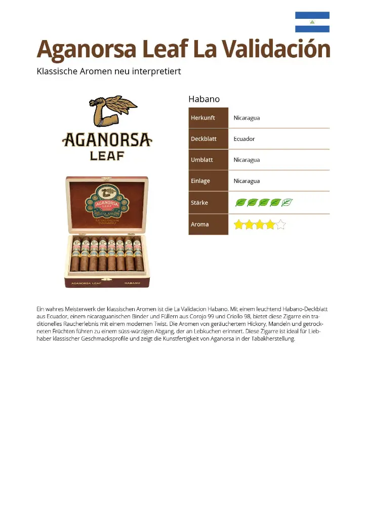 Aganorsa Leaf La Validación Habano 